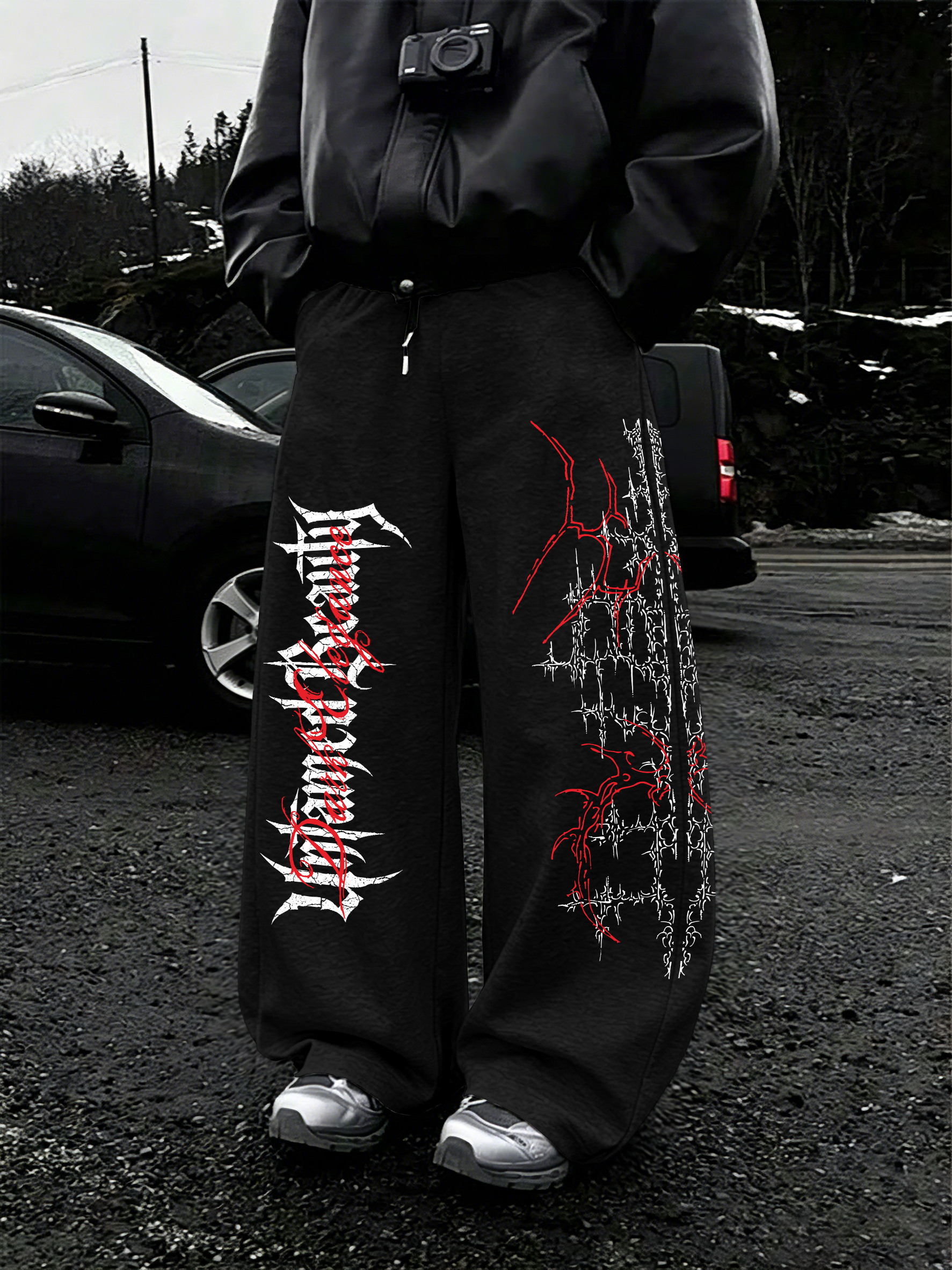Streetwear Brand Font - Men's Oversized Gothic Streetwear Pants Brand