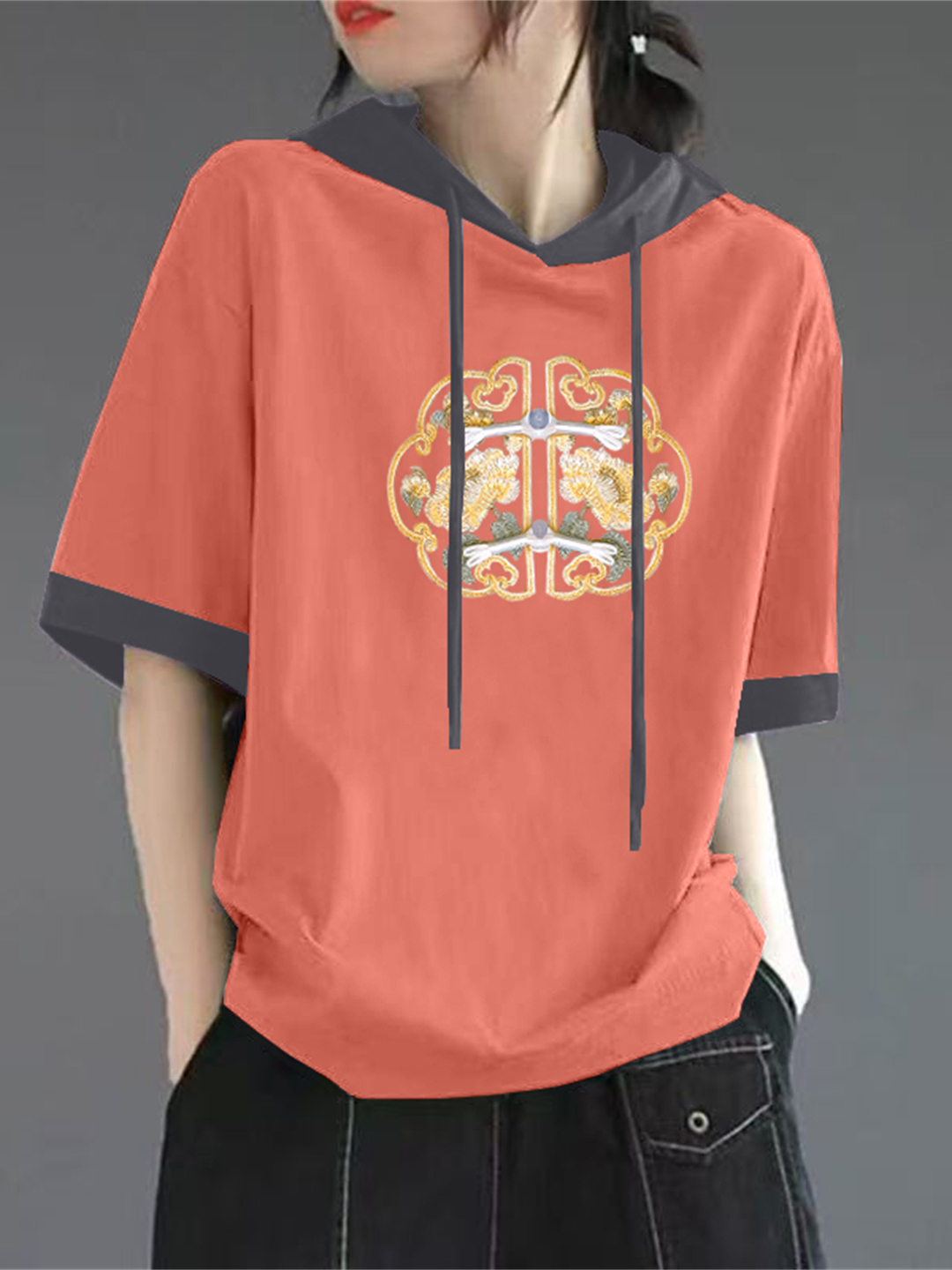 Red Pure Cotton Short Sleeve T - Streetwear High End Brand ulasan dan harga