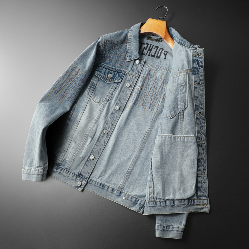 Brand Vintage Washed Denim Jac - Streetwear High End Brand ulasan dan harga