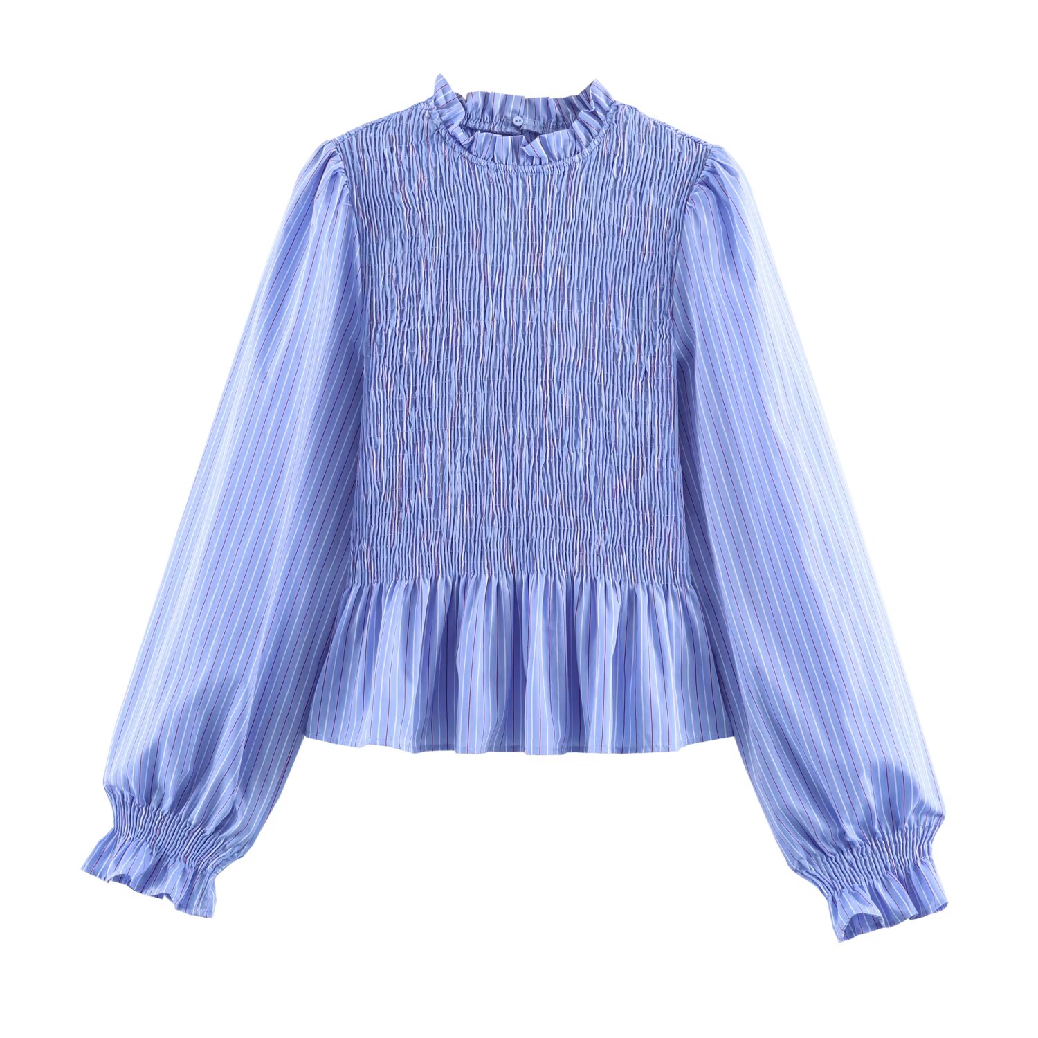 Brand Plaid Ruffle Blouses for - Streetwear Brand England ulasan dan harga