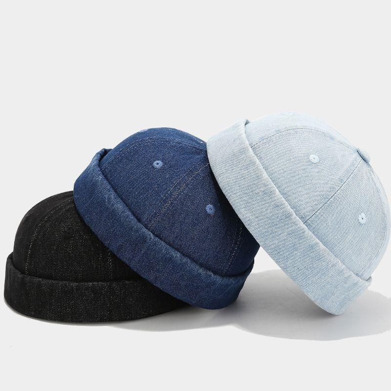 Unisex Denim Beanie Hats Dome  - Streetwear Brand Beanie ulasan dan harga