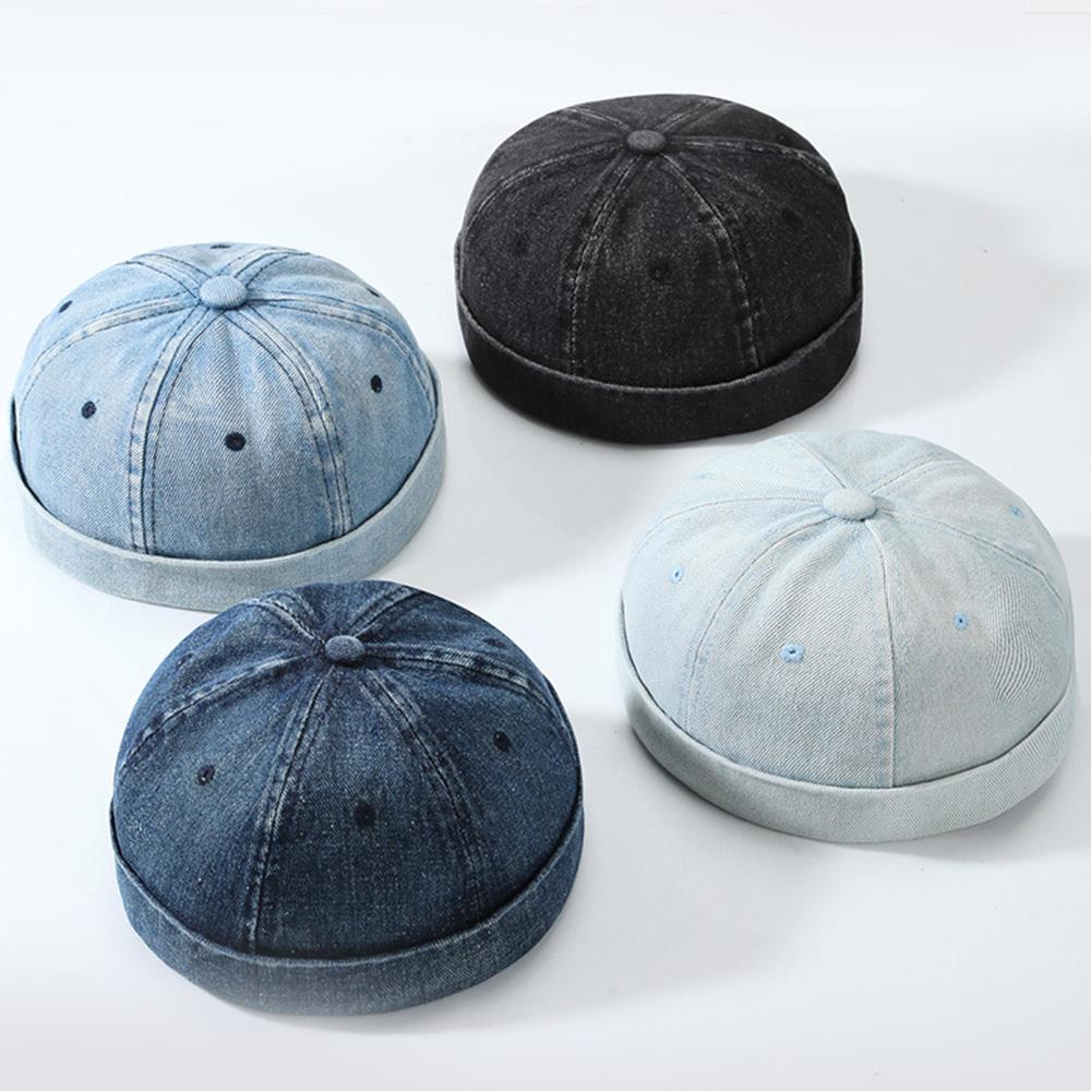 Unisex Denim Beanie Hats Dome  - Streetwear Brand Beanie ulasan dan harga