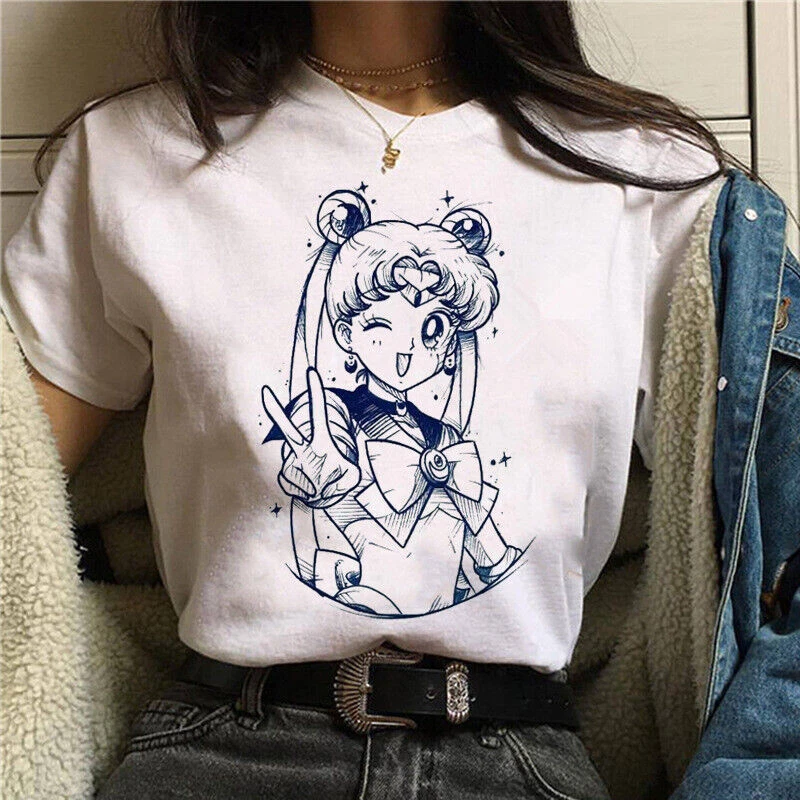 T Shirt 90s Anime Sailor Moon  - Streetwear Brand Beanie ulasan dan harga