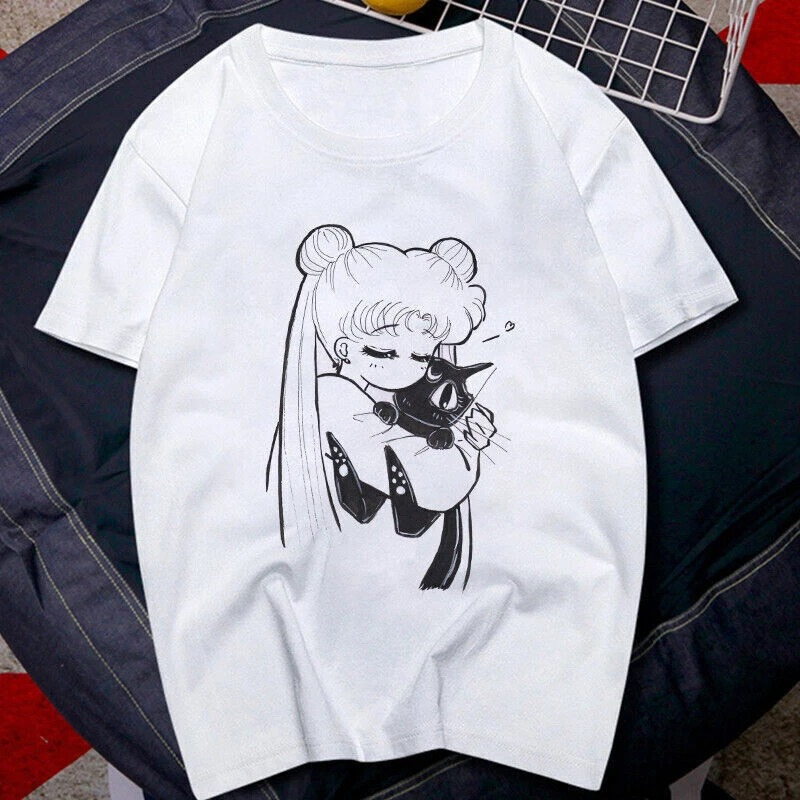 T Shirt 90s Anime Sailor Moon  - Streetwear Brand Beanie ulasan dan harga