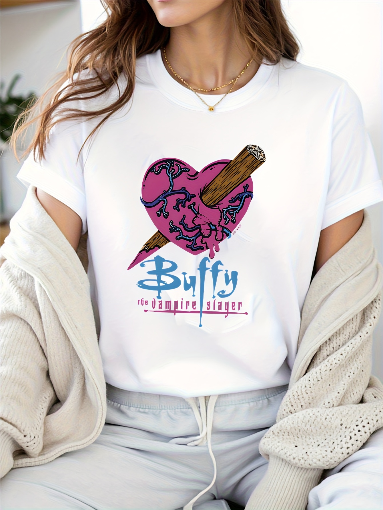 Women's Buffy The Vampire Slay - Streetwear Brand Heart ulasan dan harga