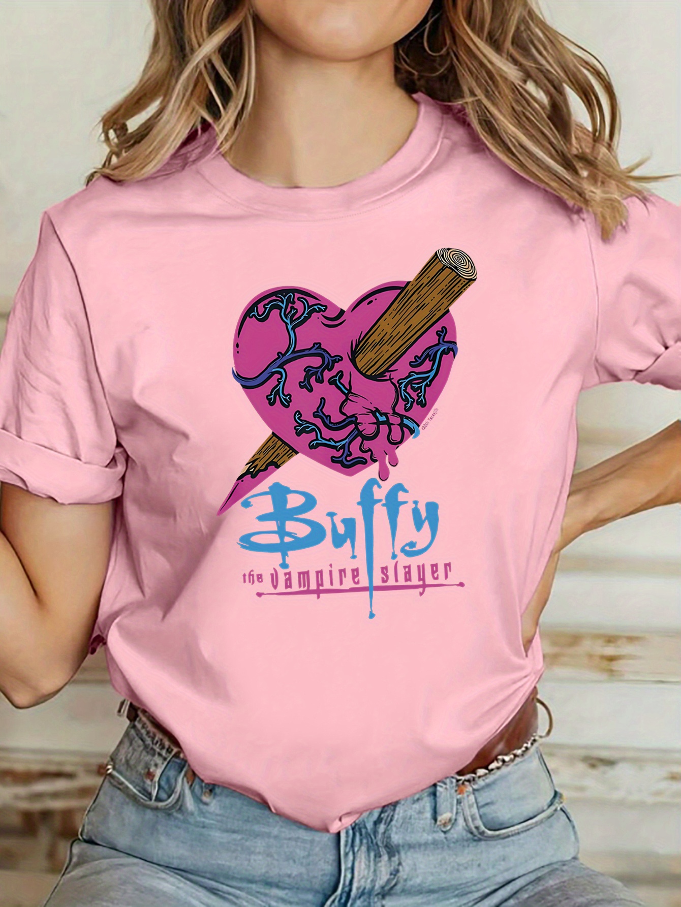 Women's Buffy The Vampire Slay - Streetwear Brand Heart ulasan dan harga